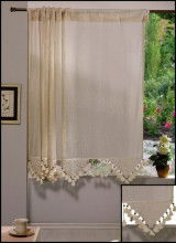 PR005 140*180cm Perdea de bucatarie din bumbac cu dantela